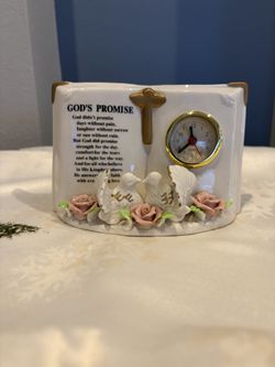 Vintage 1950s Porcelain Book Clock
