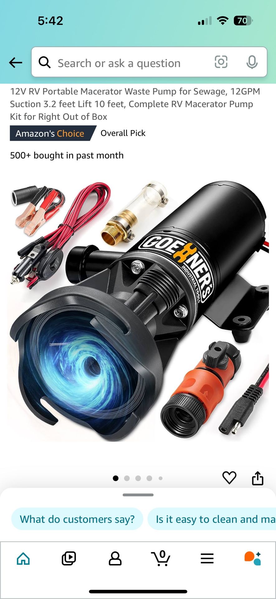 RV Waste pump