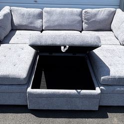 Modular Sectional Couch With Storage Ottoman Delivery Available 