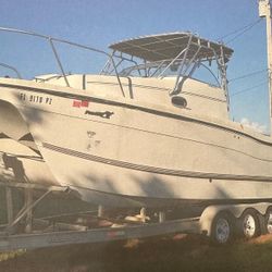 Boat for sale needs motor don't ask firm 15000  the trailer it's self is 7,500 Year 2002 Make WJI body VS long 27" no low ballers final price 