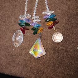 3 CHRSTAL HANGING CHARMS