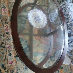 Glass Table Wood For Living Room Or Bedroom