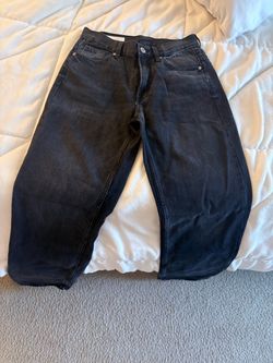 Zara Black Wide Leg Denim Jeans