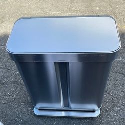 Simplehuman 58L Dual Compartment Step Can with Compost Caddy & Code H Liners, 60-pack