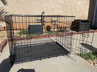 Large Black Wire Dog Crate with Tray