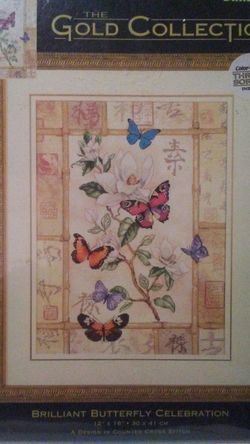 Dimensions counted cross stitch "Brilliant Butterfly Celebration".