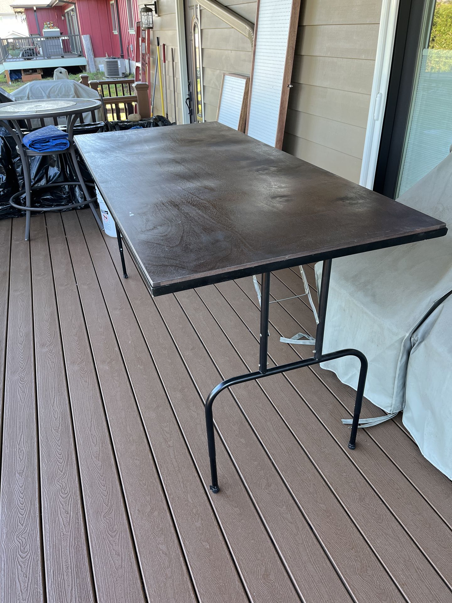 Hand made fold up table 6’x30”