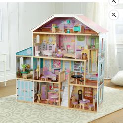 KidKraft Grand View Mansion Wooden Dollhouse with 34 Accessories