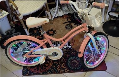 Babylou Kids Cruiser Bike Pink with LED Wheel Lights