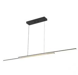 Bruges 31-Watt 2-Light Modern Linear Black Integrated LED 3000K Warm Light Pendant Light