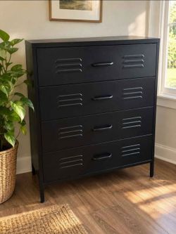Black Metal 4-Drawer Dresser