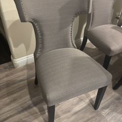 Taupe Wing Back Chairs 