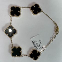 14KYG 7” Four Leaf Design Bracelet