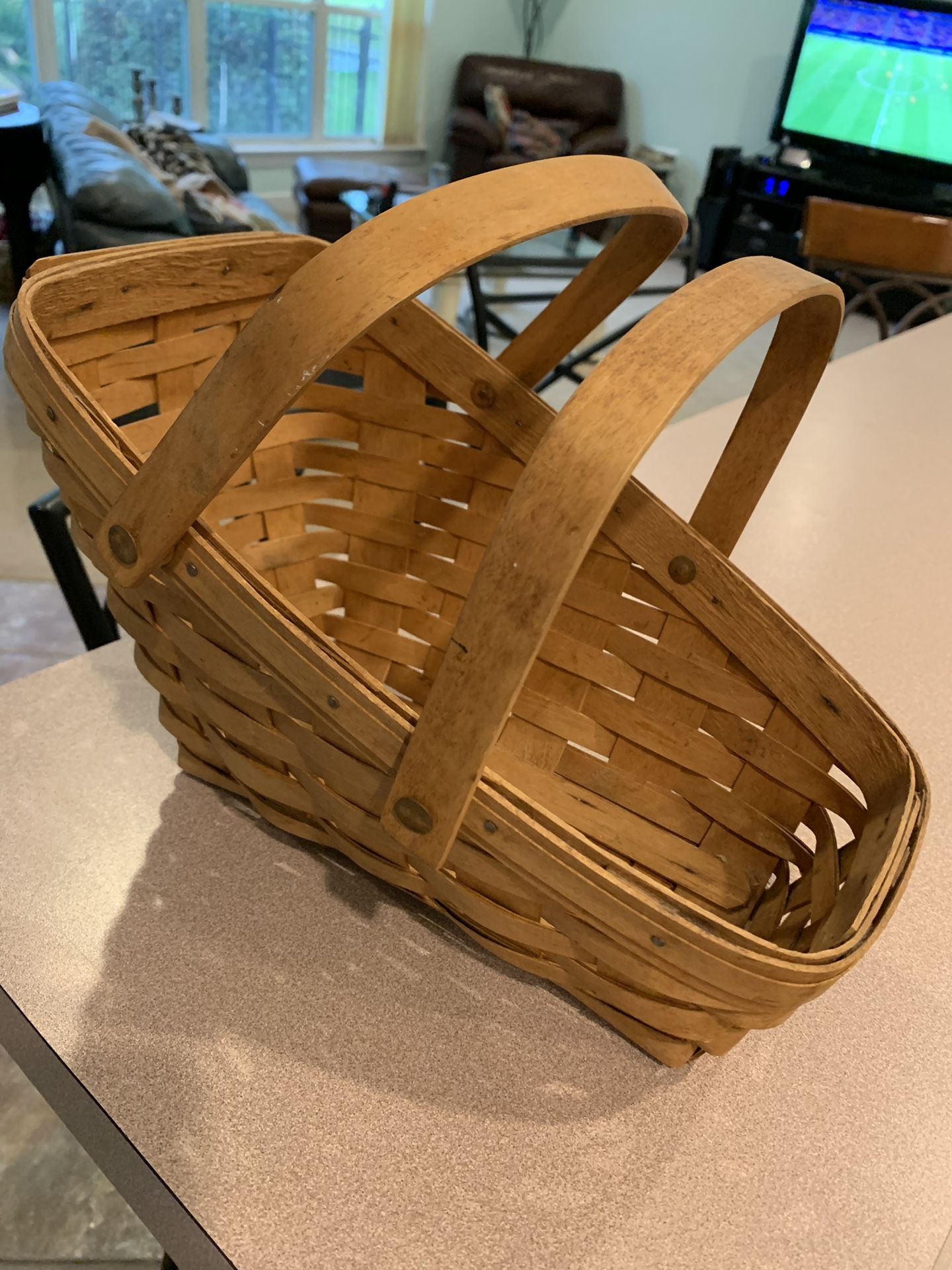 Longaberger Slanted Double Handled Fruit/Vegetable Basket