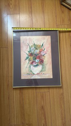 Floral still-life subject, home décor art from the 1970s–1990s.