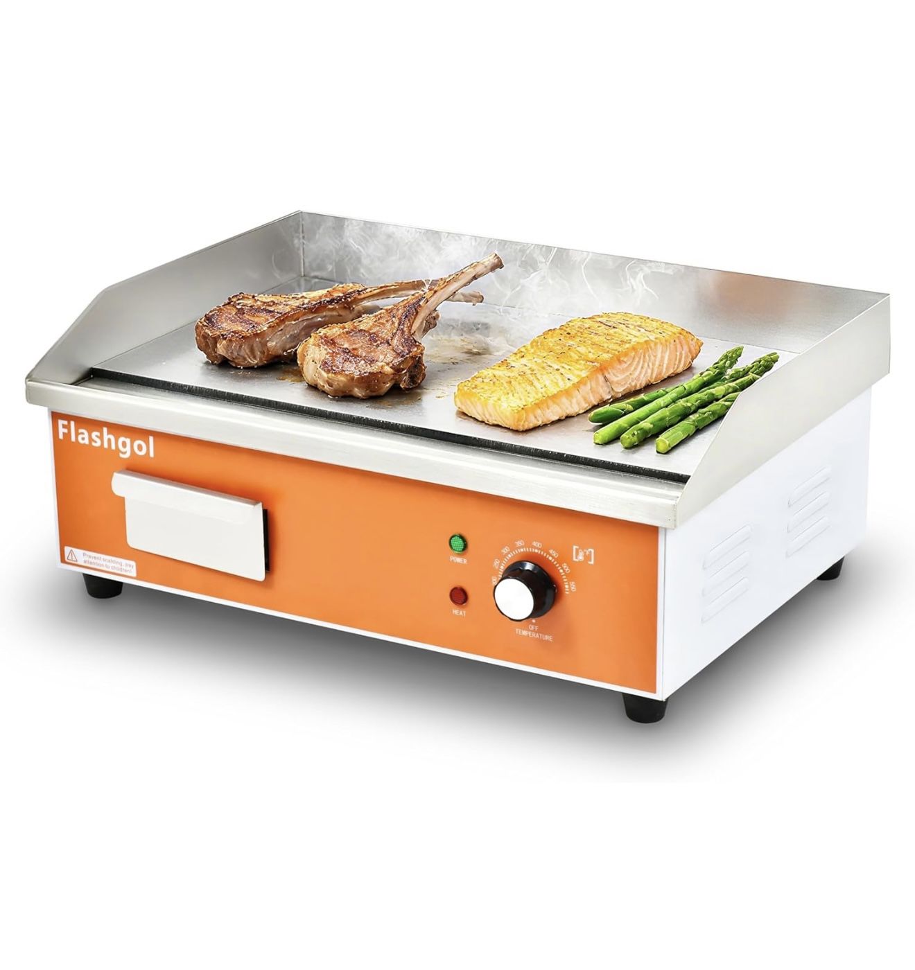 Brand New 21.6 IN Nonstick Stainless Steel Electric Griddle Adjustable Temperature Control Flat Top Griddle 