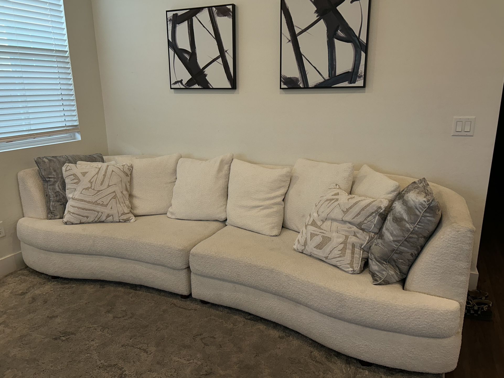 White Sherpa Couch 