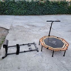 Cloris 48 Folding Fitness Trampoline Rebounder With Adjustable Foam Handle & Ukia Hip Thrust Machine 