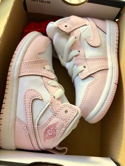 Jordan 1 Mid "Pink Foam/White/Fire Red" , 6C