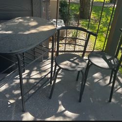 black bistro table & chairs