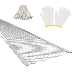 15 Pack Aluminum Mesh Gutter Guards, 5x39 Inch Leaf Filter System with Secure Installation Ties & Protective Gloves, 5 Inch Gutter Guards for All Weat