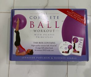 The Complete Ball Workout with Pilates Principles - Purple Exercise Ball Kit