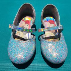 Disney Princess Glitter Shimmery Silver High Heel Shoes Sz 10 Toddler