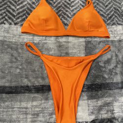 Orange Triangle Bikini Set