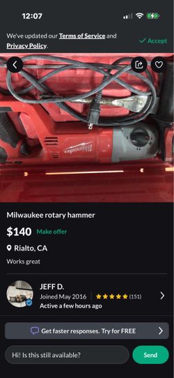 Milwaukee rotary hammer