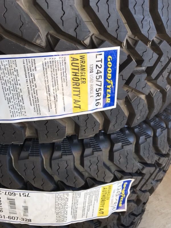 Set of 4 Brand new Goodyear Wrangler Authority LT245/75R16 10 ply  commercial Tire for Sale in Canton, MI - OfferUp