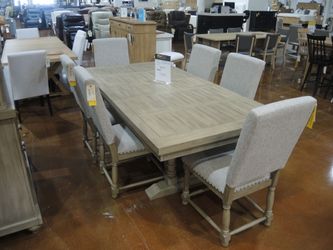 Davis Home Woodhaven Dining Room Set 8pc - Light Walnut | Table And Chairs