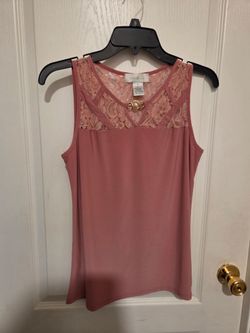 Emma & Chloe Lace Yoke Tank Top