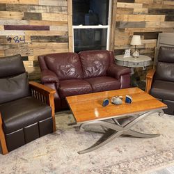 Craftsman mission Style Leather Recliners
