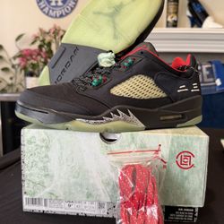VNDS Clot x Air Jordan 5 Retro Low SP "Jade" Black/Fire Red Sz 9.5 CNY