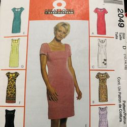 Vintage McCall’s 2049 Eight Great Looks Pattern Dresses Sizes 12-16 Pre Owned