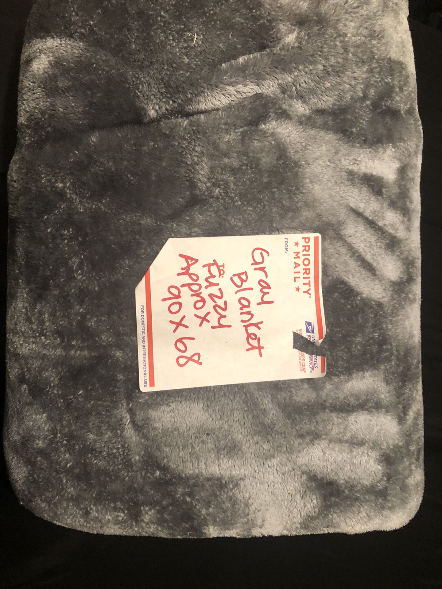 Gray Fuzzy Blanket 90x68 (like A Full Size)