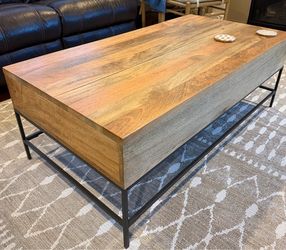 WEST Elm Wood and Metal Coffee Table 50”