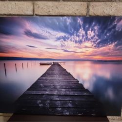 Large Canvas Print "Colorful Sunset Over Lake" Landscape Photo Canvas Print 40"x32"