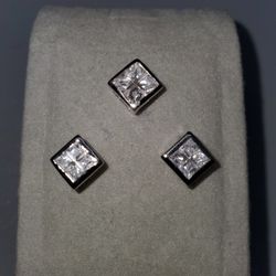 Sterling Silver With Cubic Zirconia Pendent, Earrings Set