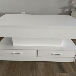 40” Lift Top Coffee Table W/Storage & LED Light