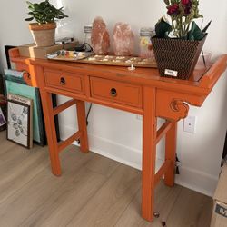 Orange Chinese style Console Side Table