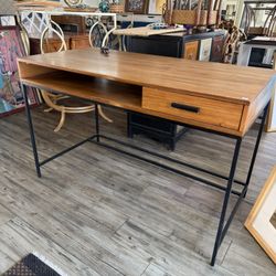 Solid Wood, Metal, Modern Contemporary Desk
