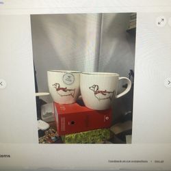 Ceramics Portuguese Dachshund Mugs