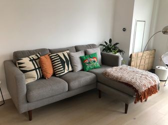 Gray 80” Reversible Chaise Sectional Sofa from Rivet Revolve