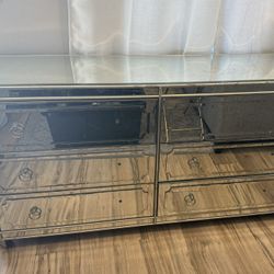 6 drawers mirrored dresser