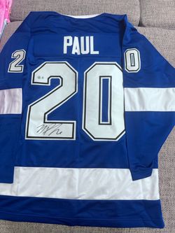 Nick Paul autographed signed Custom Jersey- Beckett Coa- Tampa Bay Lightning