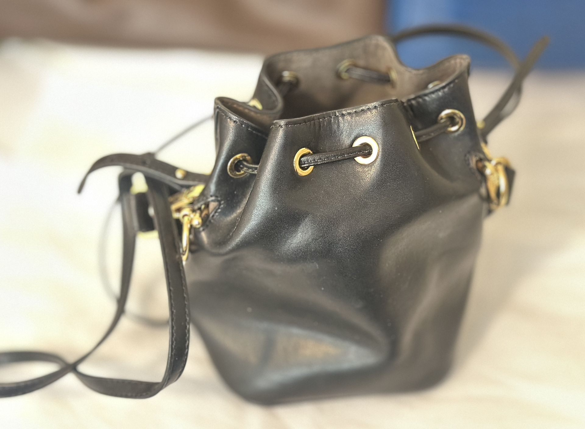 Fendi leather small bucket bag