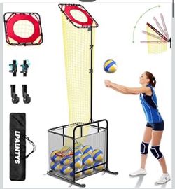 Volleyball Training Equipment, Volleyball Net System with Freely Height-Adjustable for Backyard, Volleyball Practice Net for Serving Setting Spiking, 