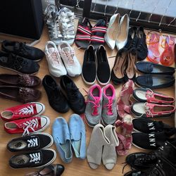 20 Pairs of Women's Shoes Sizes 7.5 (Sneakers, Dress, Casual etc.)