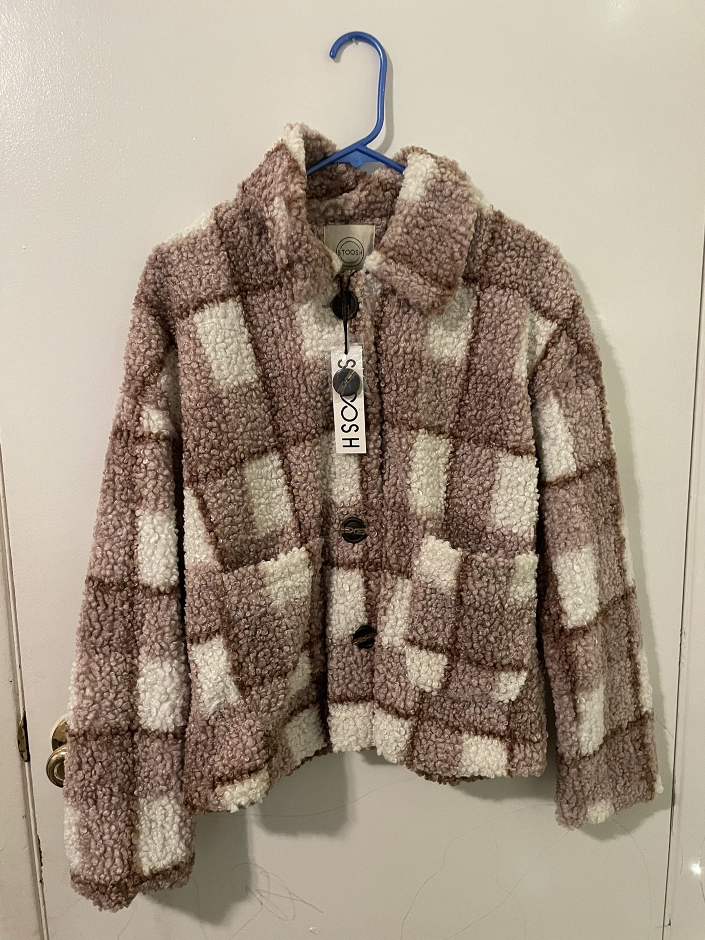 BUTTON-FRONT SHERPA JACKET